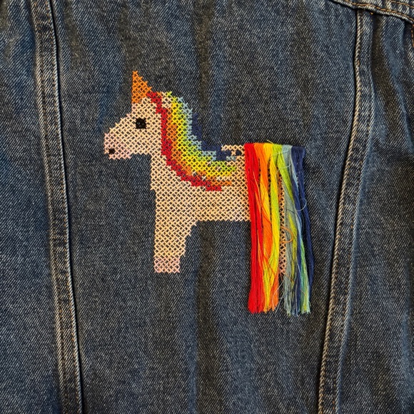 ILOVEPLUM UNICORN‎ DENIM GIRLS JACKET 6y - Picture 3 of 6